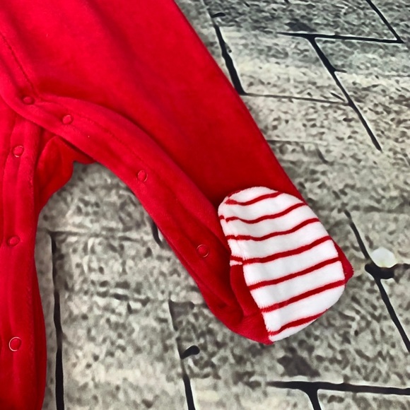 Little Me 1st Christmas Footed Velour One Piece - Picture 5 of 8